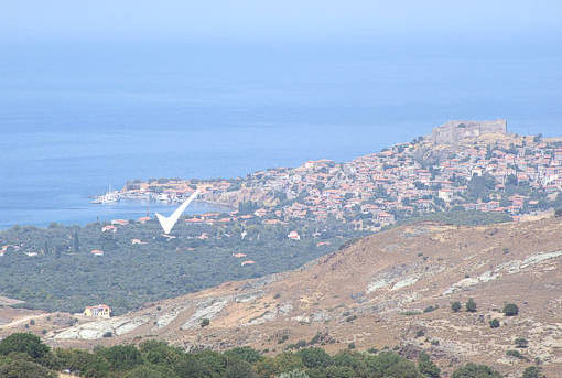 Views of Molivos with APARTMENTS NADIA at pointer