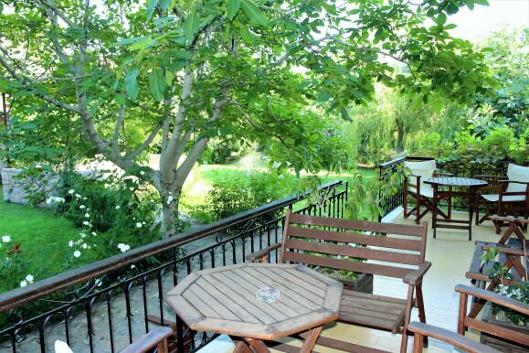 Balcony amongst the green gardens